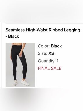 ALO Yoga Seamless High-Waist Ribbed Legging - Black